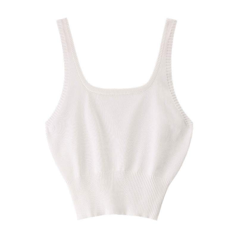 Brroa Áo Croptop Dệt Kim Không Tay Màu Trơn Đơn Giản Thời Trang Mùa Hè Cho Nữ