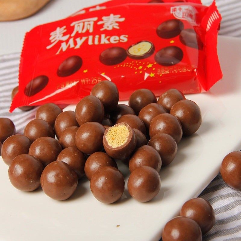 Kẹo socola Mylikes gói 25g, viên sô cô la nhân xốp
