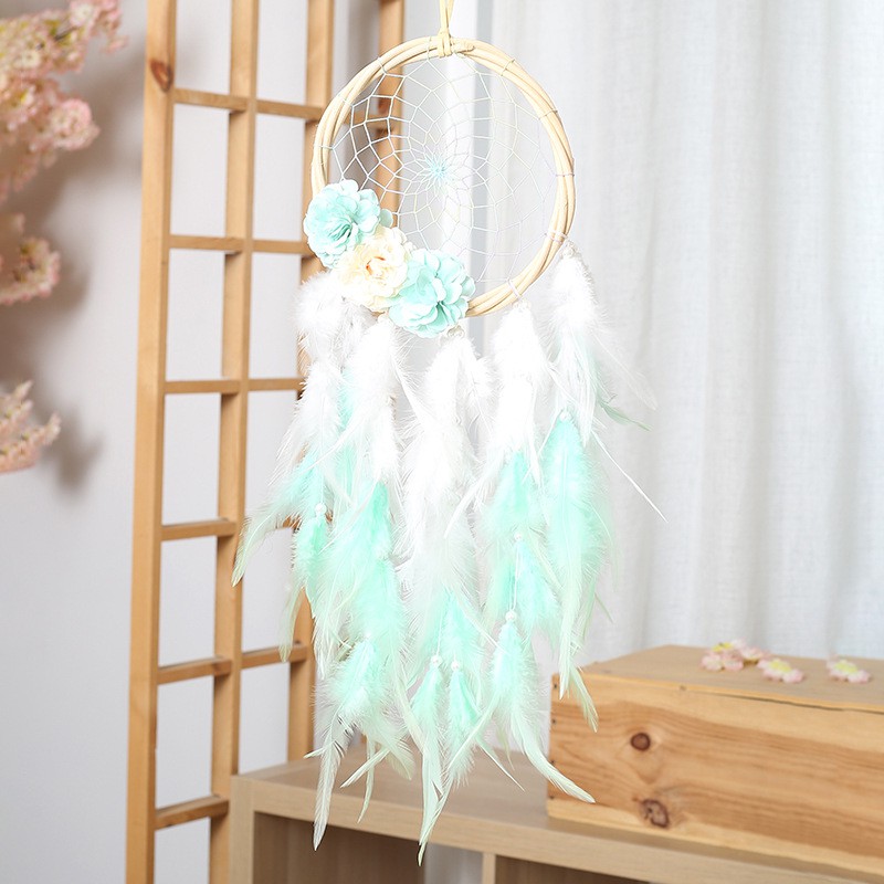 Chuông Gió Handmade Dreamcatcher đính lông vũ có đèn (chọn mẫu)