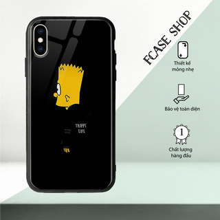 Ốp Lưng Kính Iphone Hình Nền Đen FCASE Cho Iphone 12/Pro/Max/Se/2020/11/Pro/Max/6S/6/7/8/Plus/X/Xr/Xs/Max