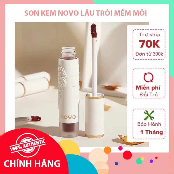 Son Kem NOVO Cánh Thiên Thần, Thiết Kế Son Trang Nhã Đẹp Mắt, Chất Son Mềm Mướt, Không Gây Khô Môi, Lì Bền Cả Ngày Dài