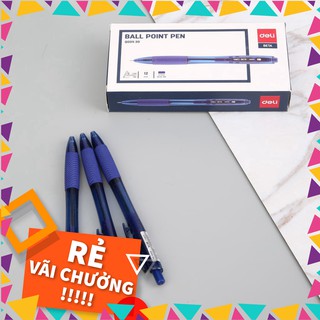 Bút bi bấm 0.7mm DELI, Xanh dương - 12 cây/hộp EQ00530/EQ00730
