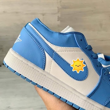 Giày sneaker jordan 1 thấp cổ xanh dương, Giày thể thao JD1 low xanh dương nam nữ full box bil