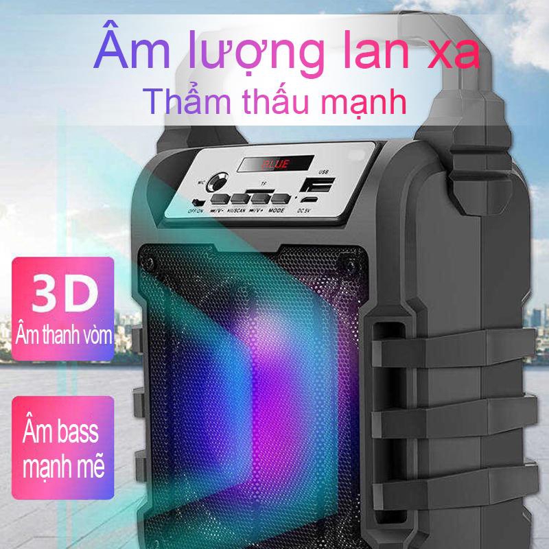 Loa Bluetooth Âm thanh cực chuẩn tặng kèm Micro hát Karaoke (Loa bluetooth + micro) Loa siêu trầm di động [HT+YX]