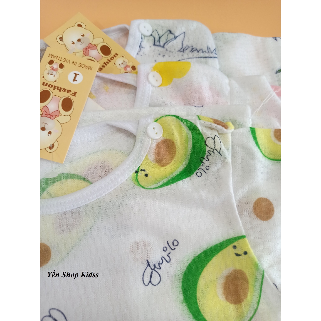 Sale !!! Bộ Cộc Tay Thông Hơi Cài Vai Cho Bé (6-16kg)(1143 )