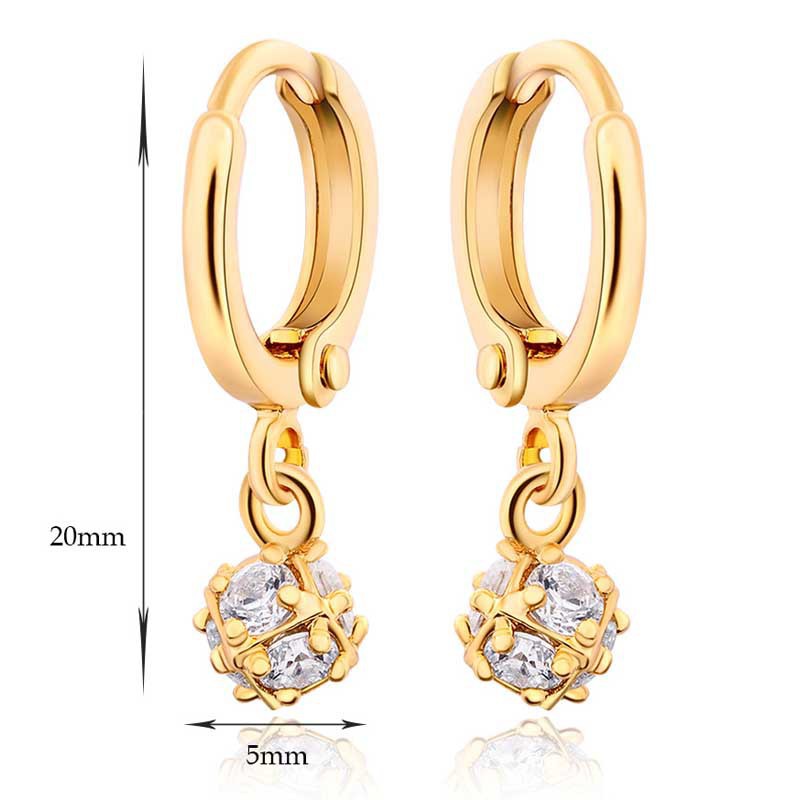 Khuyên tai đính đá hình vuông thời trang thanh lịch dành cho nữ