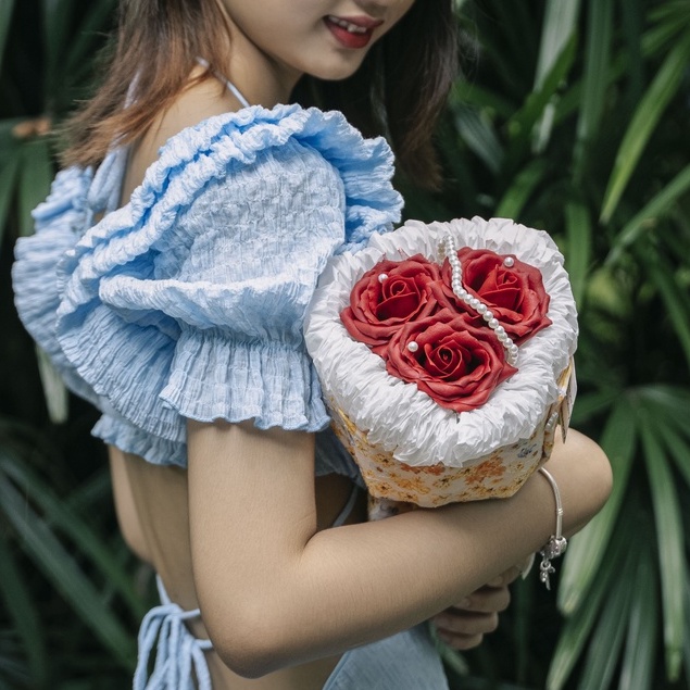 Bó hoa mini Summer Tage - Quà tặng siêu xinh, Hộp hoa tặng sinh nhât, kỷ niệm mãi mãi