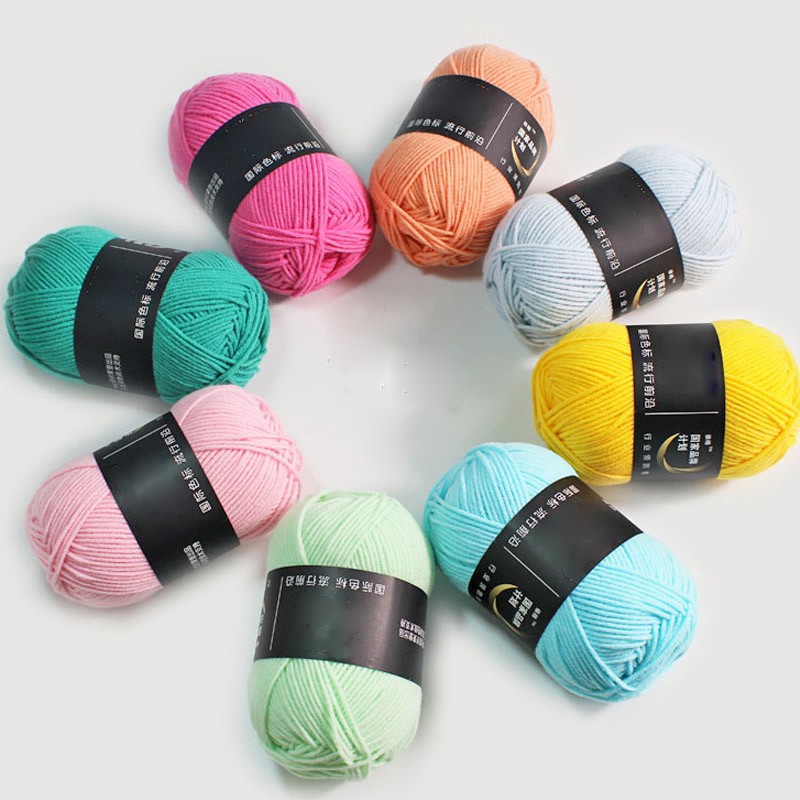 Set 4 cuộn len đan móc thủ công