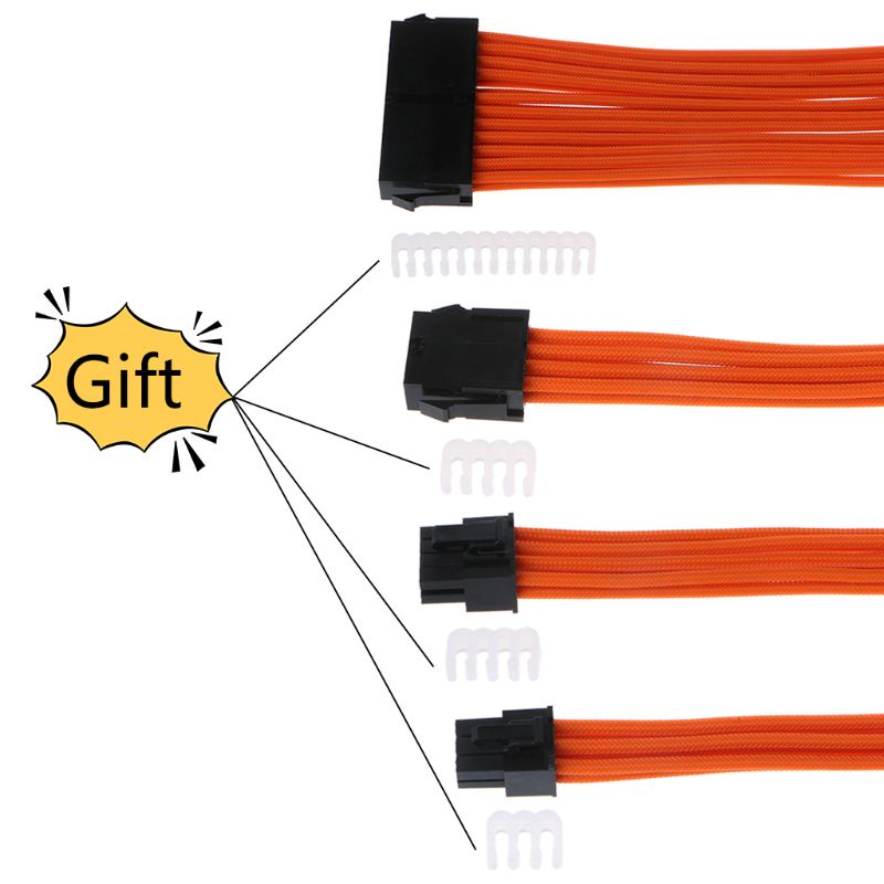 1 Bộ Dây Cáp Nối Dài 30 / 40cm A-Tx Cpu Pc Gpu 24-pin 8-pin 6pin 4 + 4pin