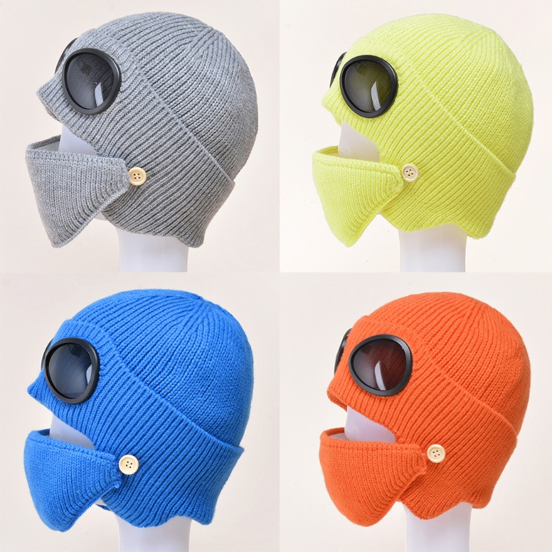 Kính Bảo Vệ Mặt Và Mũ Len Dày Dặn Chống Gió Khi Trượt Tuyết