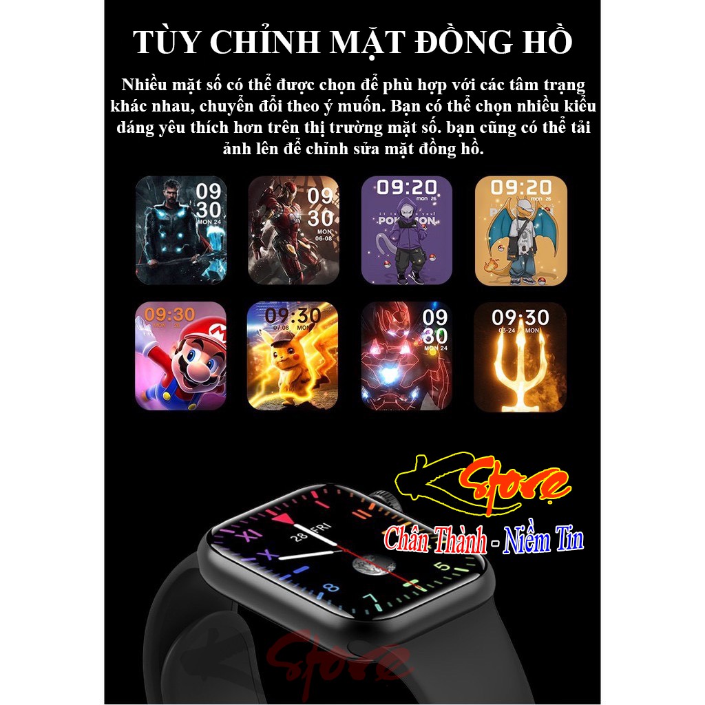 Đồng hồ thông minh M26 Plus Smartwatch màn hình HD tràn viền 4 cạnh cảm ứng siêu mượt nghe gọi theo dõi sức khỏe