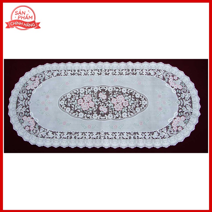 Khăn bàn Salon Oval hoa mai 40x92cm Towa Nhật Bản