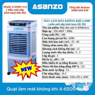 QUẠT ĐIỀU HÒA HƠI NƯỚC ASANZO A-6500