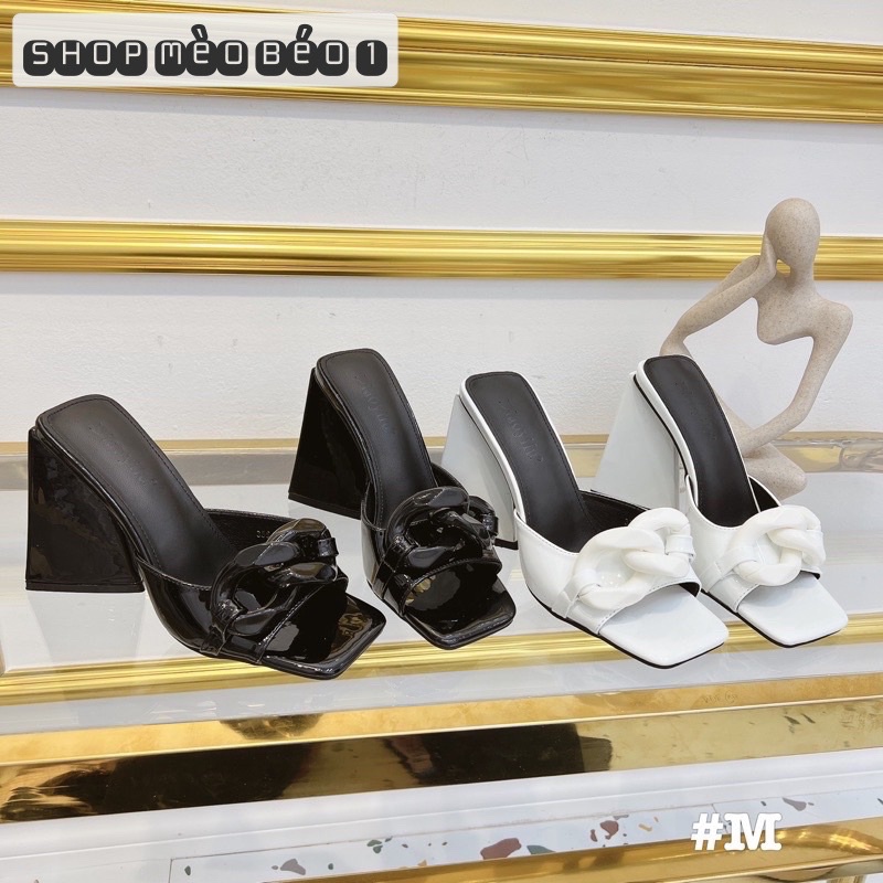 Guốc quai xích ngang bản to gót trụ fullbox hàng quảng châu cao cấp