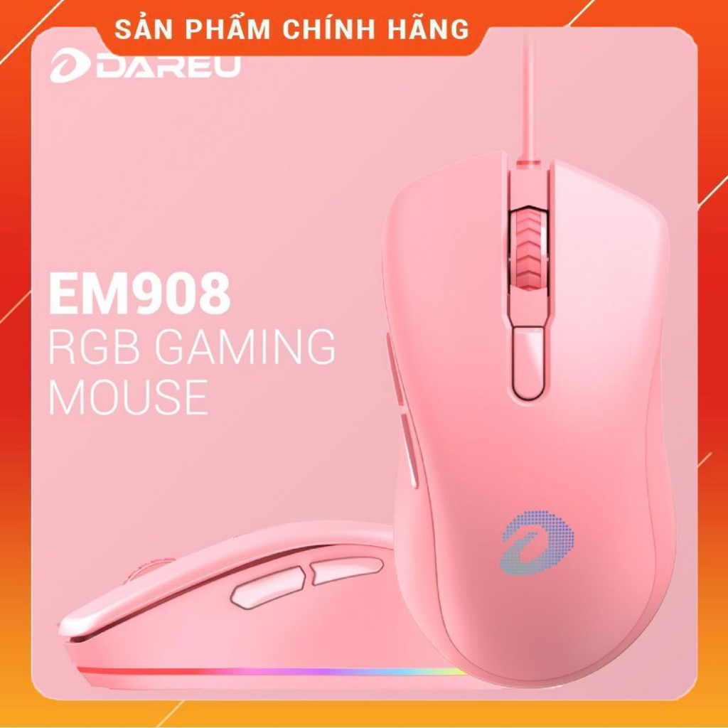 Chuột Gaming DAREU EM908 QUEEN/ BLACK (LED RGB, BRAVO sensor) - Hàng Mai Hoàng phân phối chính thức