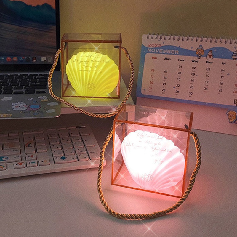 Đèn Ngủ Để Bàn 3D Hình Vỏ Sò Sáng Tạo Có Túi Qùa Tặng Độc Đáo