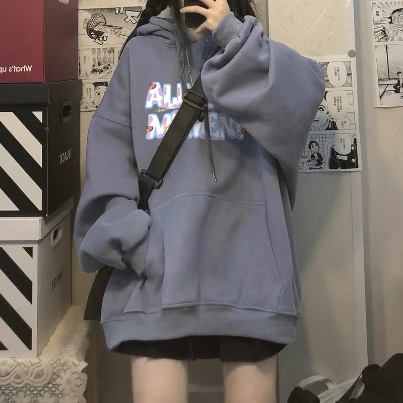 Áo Hoodie Nỉ Bông Unisex Chữ ALRIGHT MOMENT