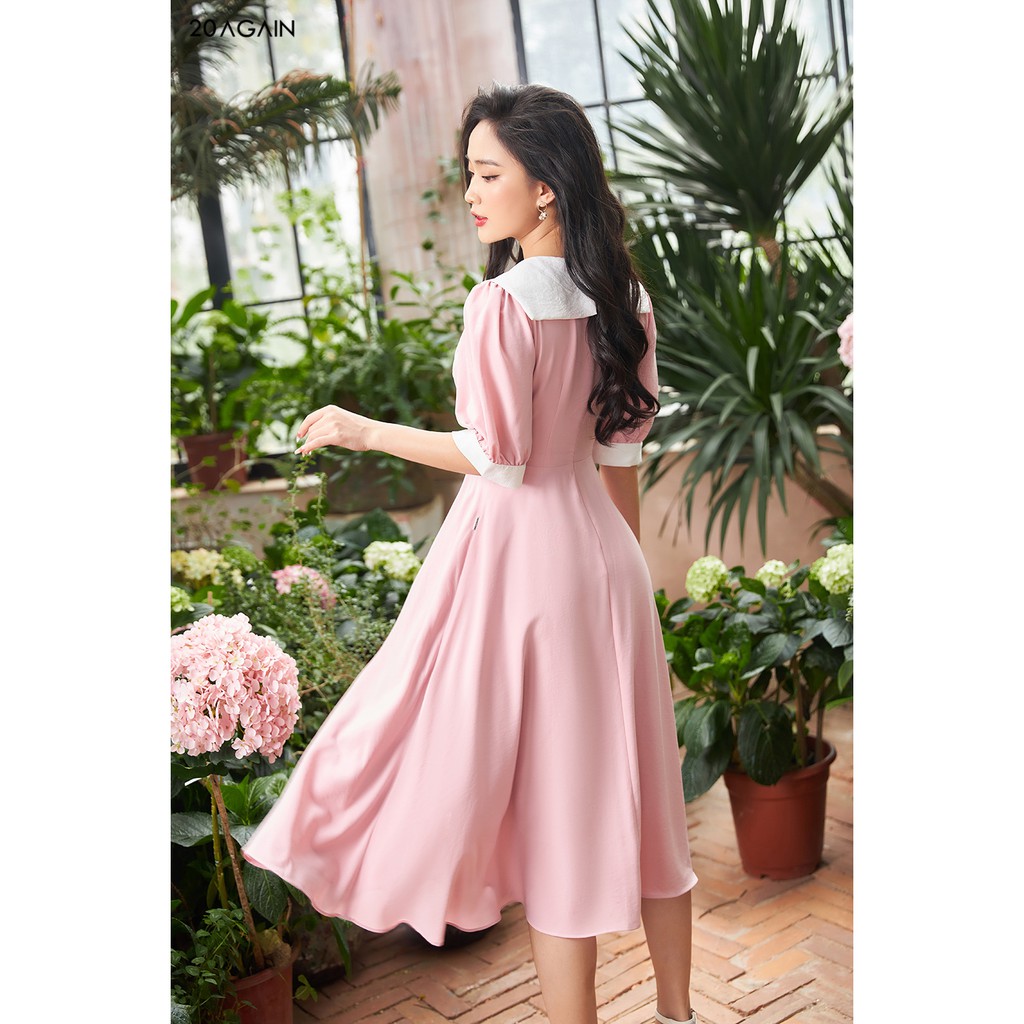 Đầm xòe xếp ly phối ngực 20Again DEA0999 | BigBuy360 - bigbuy360.vn