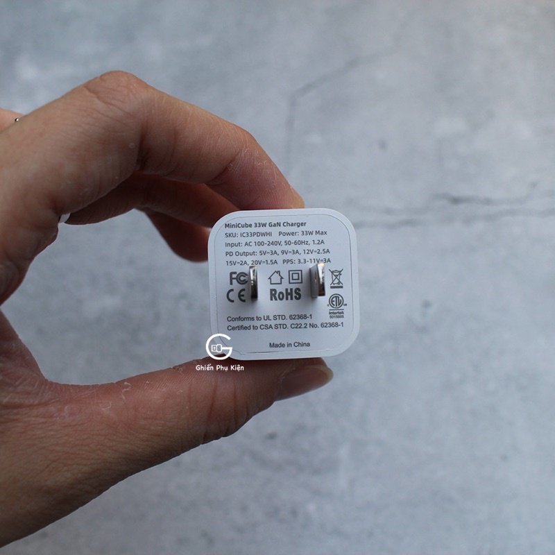Củ Sạc Innostyle MiniCube GAN II 33W PD/QC3.0 VÀ PPS - IC33PD