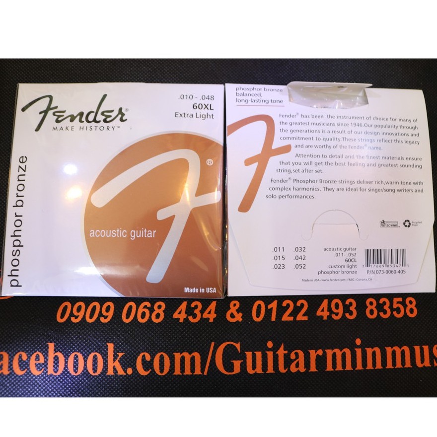 Dây Đàn Guitar Fender Acoustic size 10, 11 Hàng Chất Lượng Tốt