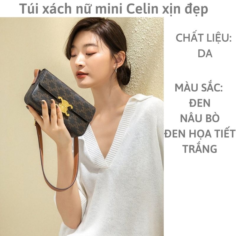 Túi xách nữ mini kẹp nách chất da pu Celin hình chữ nhật xịn đẹp JUMITO T1.057.HO