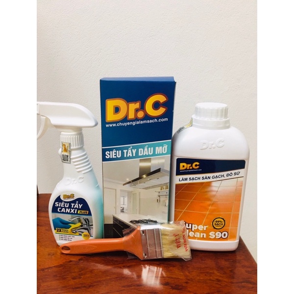 combo 3: siêu tẩy mỡ drc , tẩy sàn gạch, tẩy cặn canxi . okey okey