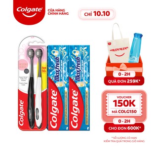 Bộ 2 Kem đánh răng Colgate Maxfresh GenZ 180g và Bàn chải Cushion Clean phủ than hoạt tính phiên bản giới hạn