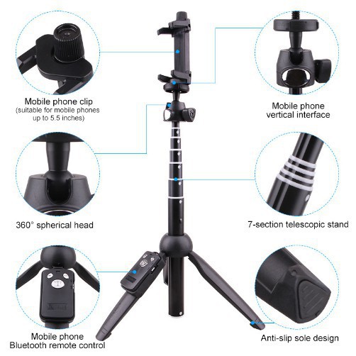 ∈Gậy Chụp Hình, Gậy Tự Sướng Kiêm Chân Tripod YT-9928 Nhỏ Gọn Kèm Tay Remote Blue | BigBuy360 - bigbuy360.vn