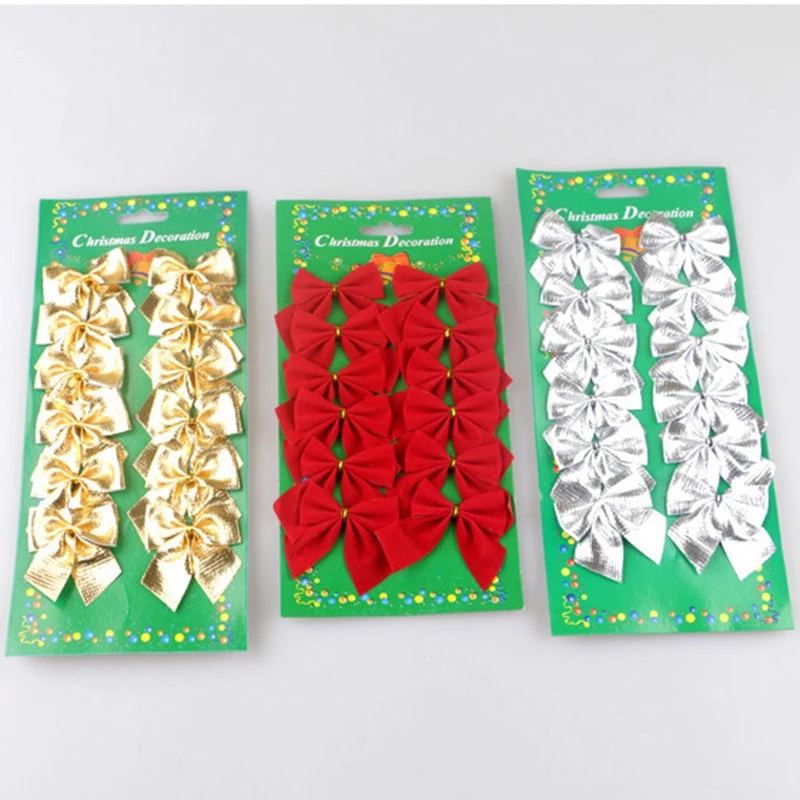 Set 12 Nơ Trang Trí Cây Thông Giáng Sinh / Năm Mới