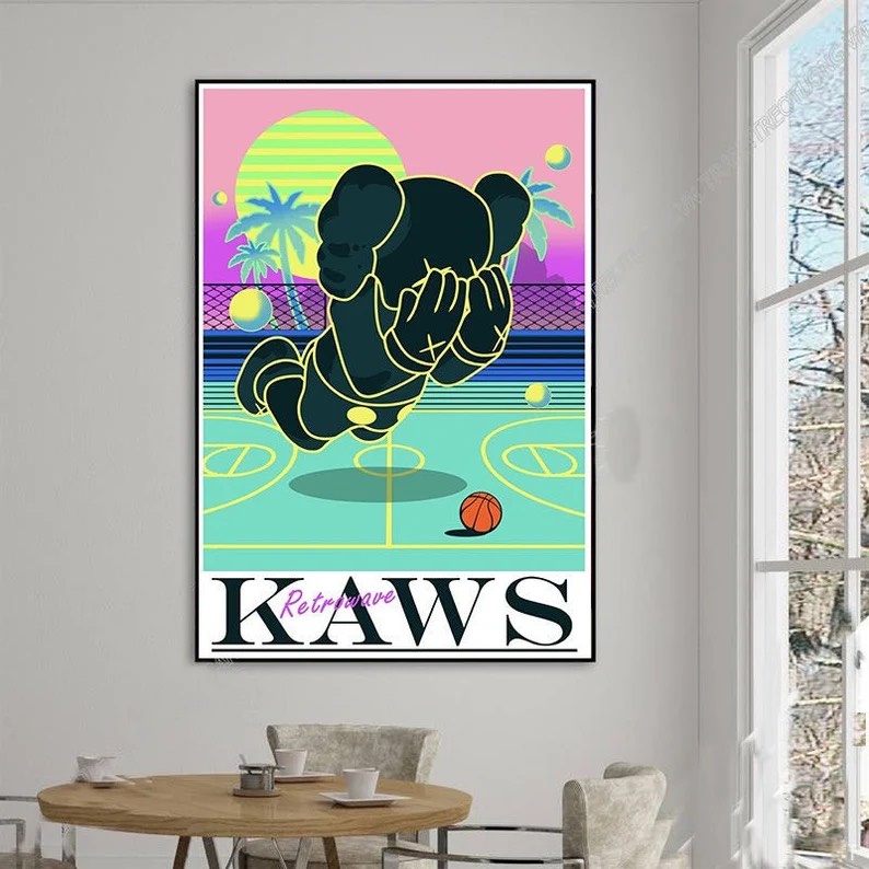 Tranh Canvas tràn viền treo tường phòng khách, tranh hiện đại, tranh Kaws, Bearbrick KAWS 165-174