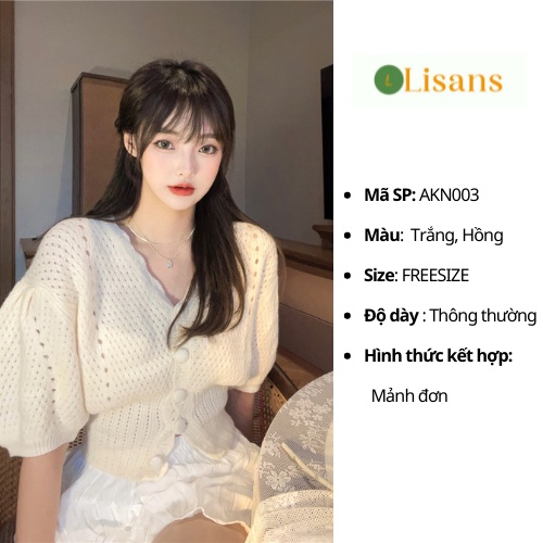 Áo kiểu Hàn Quốc đẹp bánh bèo tay phông tay ngắn AKN003