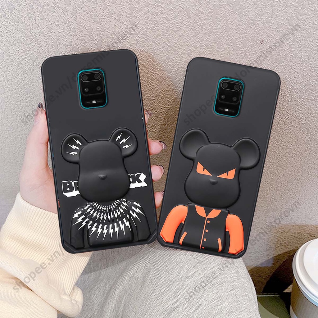 Ốp lưng Xiaomi Redmi Note 9 / Note9s / Note 9 Pro hình kaws, kith, bear brick nổi 3D phong cách độc đáo