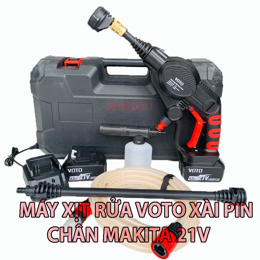 Máy Rửa Xe xài Pin 21V Chân Maki ta - Máy Xịt Rửa Dùng Pin Sạc