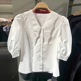 Áo sơ mi cổ ren v
