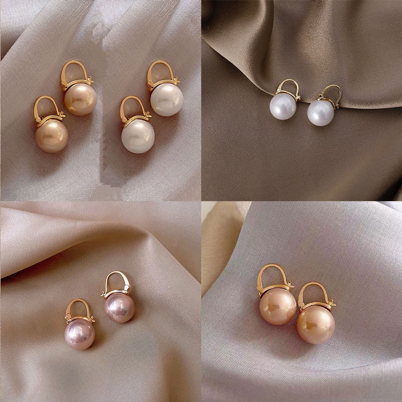Bông Tai Dạng Vòng Đính Ngọc Trai Zircon Lấp Lánh Dễ Thương Thời Trang Dự Tiệc Cưới Dành Cho Nữ timetunnel