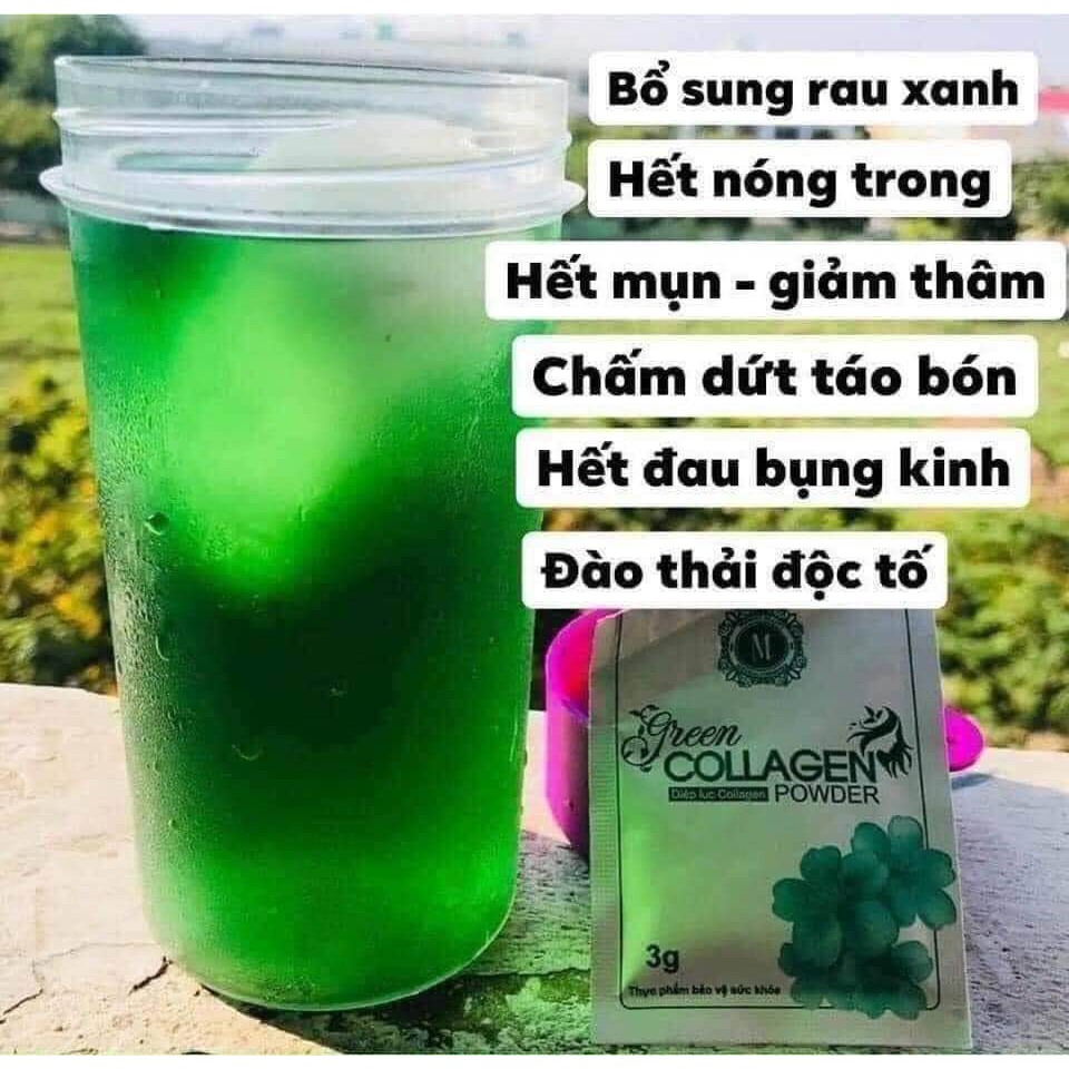 mẫu mới 2021 diệp lục collagen chính hãng hộp 30 gói