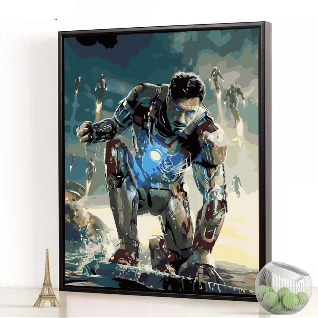 (Giá Xưởng) Tranh Canvas treo tường phòng khách, tranh Siêu anh hùng Marvel, tranh Iron Man 01-07 (không khung)