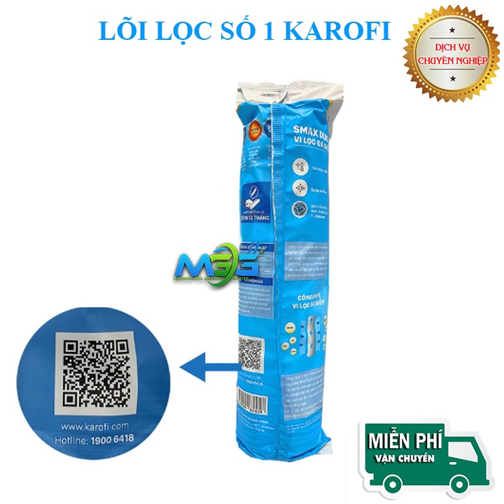 Lõi lọc nước Karofi chính hãng, lõi lọc thô số 1-  SMax Duo 1- Vi lọc làm sạch nước thay được cho tất cả máy lọc nước RO