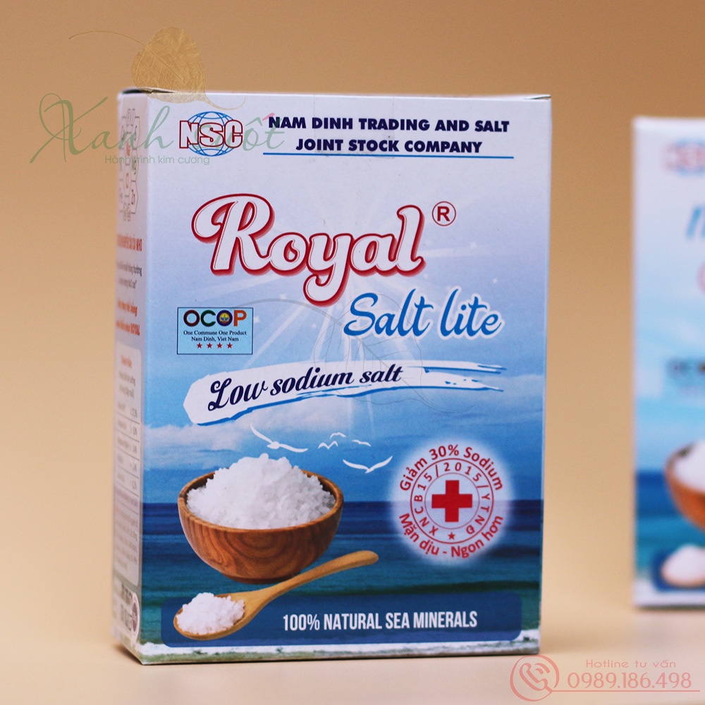 Muối Nhạt Royal- Muối Biển Cho Người Ăn Kiêng, Bé Ăn Dặm, Huyết Áp Cao- Salt Light, Low Sodium Salt