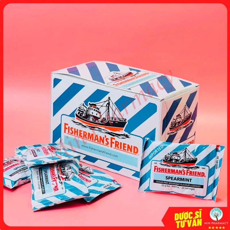 Kẹo Cay Con Tàu Giảm ho Thông họng Không Đường FISHERMAN'S FRIEND 25g nhiều mùi vị - Minpharmacy