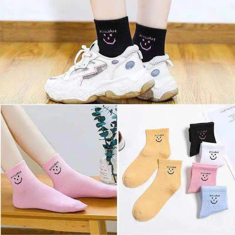 Set 5 đôi tất nữ cao cổ in hình Blink mặt người cute TN31 rẻ