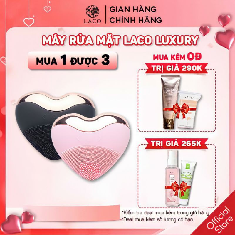 Máy Rửa Mặt Laco Luxury - Làm Sạch, Massage Đẩy Tinh Chất, Nâng Cơ, Đánh Tan Mỡ Nọng Cằm - Chính hãng 100%