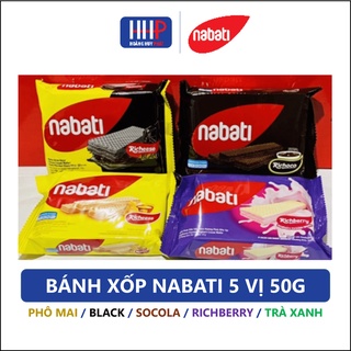 Date mới nhất 2022 - 5 Vị Bánh xốp Nabati Phô mai/ vị Socola/ vị Black/ vị Richberry/ vị Trà xanh 50g
