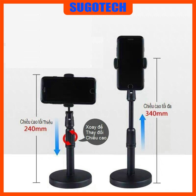 Giá đỡ điện thoại, kẹp điện thoại để bàn livestream siêu tiện lợi, đế kẹp siêu chắc