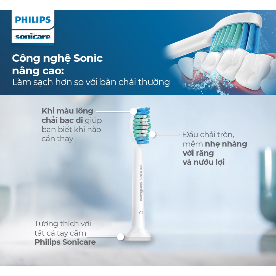 Đầu bàn chải điện Philips Sonicare C1 Lông Mềm