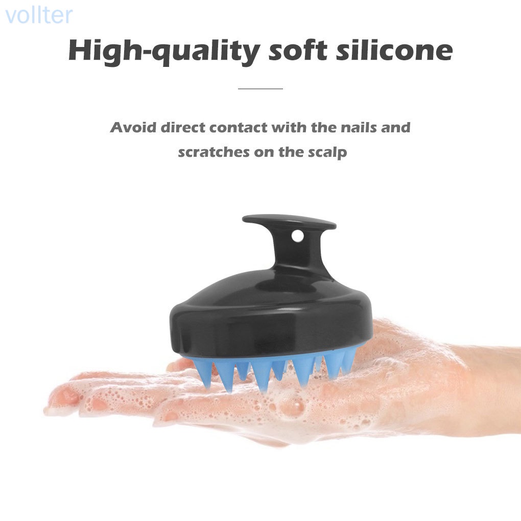 [Hàng mới về] Lược Chải Tóc Mát Xa Da Đầu Bằng Silicon Mềm Màu Đen