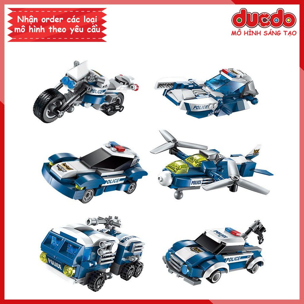 ENLIGHTEN 1407 Lắp ghép Robot Biến Hình 6 in 1 - Transformers Police - Đồ chơi Xếp hình Mô hình Minifigures Mini