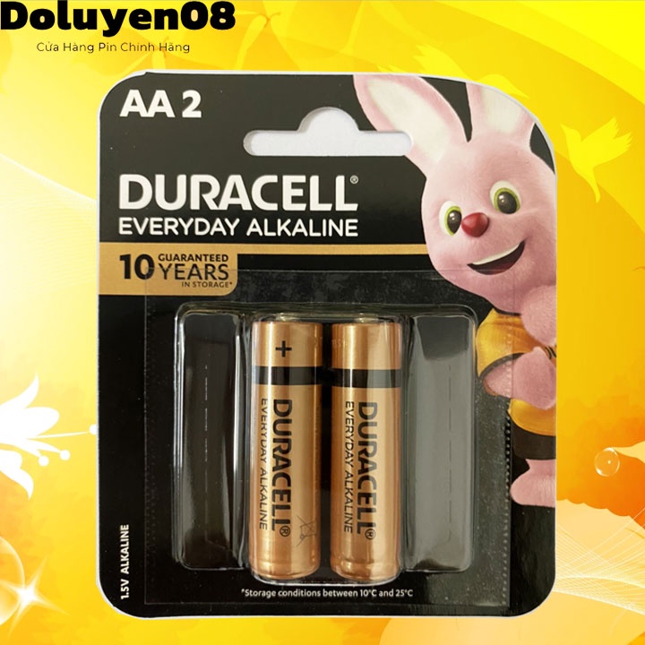 Pin AA Duracell Alkaline 1.5V Chính hãng Vỉ 2 viên
