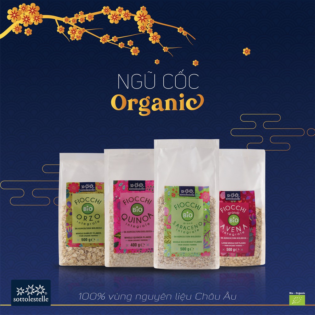 Diêm Mạch , Kiều Mạch , Yến Mạch, Hạt Kê Cán Mỏng Hữu Cơ 500g