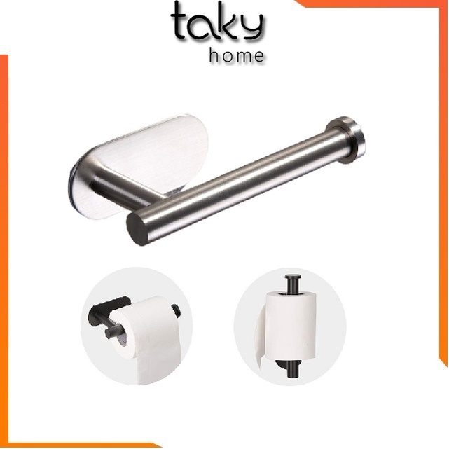 Giá - Móc Inox Treo Cuộn Giấy Vệ Sinh Trong Toilet Cao Cấp, Dán Tường Siêu Chắc, Không Khoan Tường. TakyHome 4075